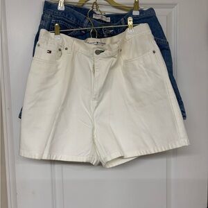 Tommy Hilfiger Blue Denim Shorts and White shorts as a bundle. Both Size 14!
